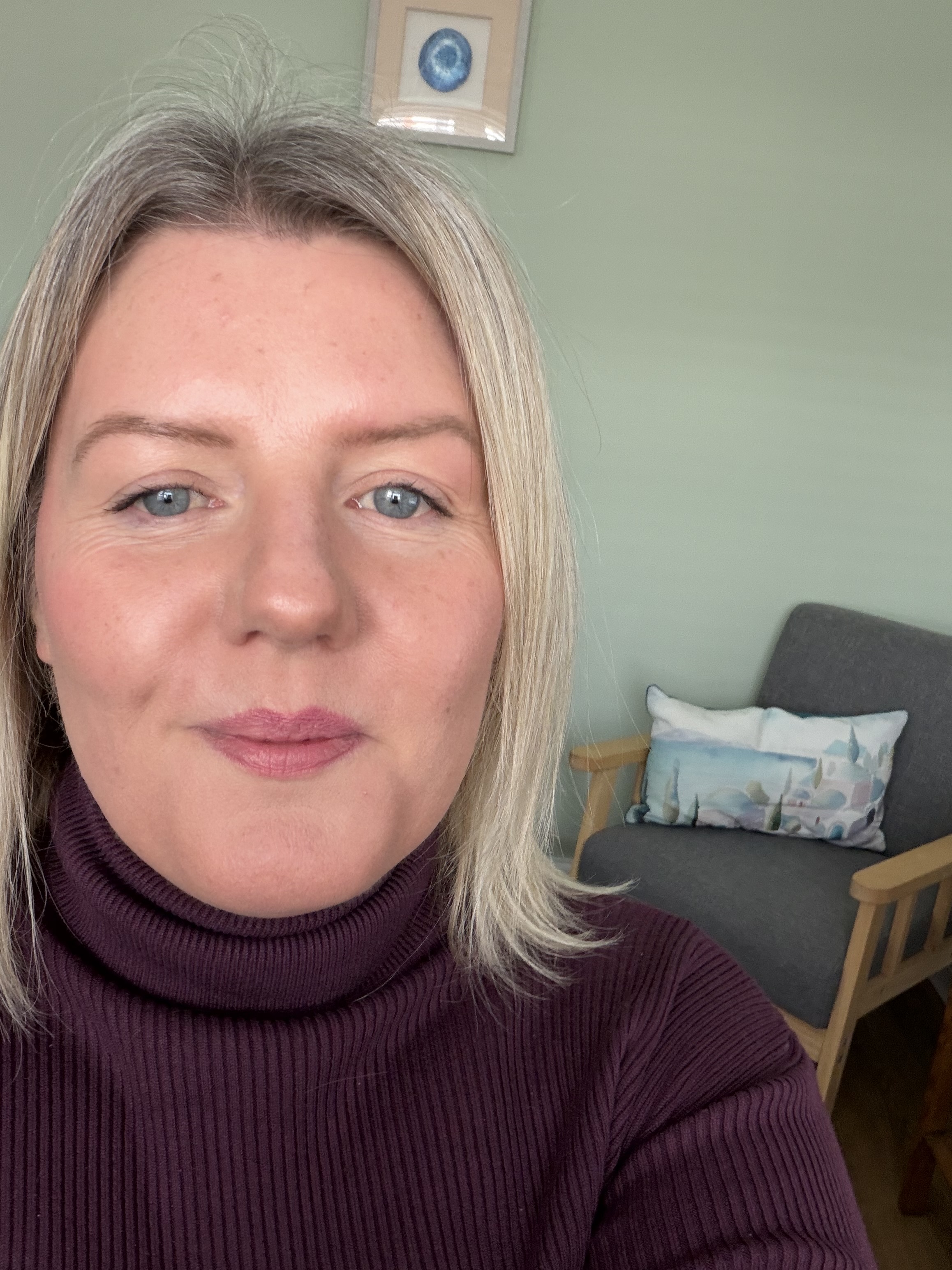 Donna Bowler, UKCP Registered Clinical Psychotherapist, in her therapy room in Mickleover, Derby